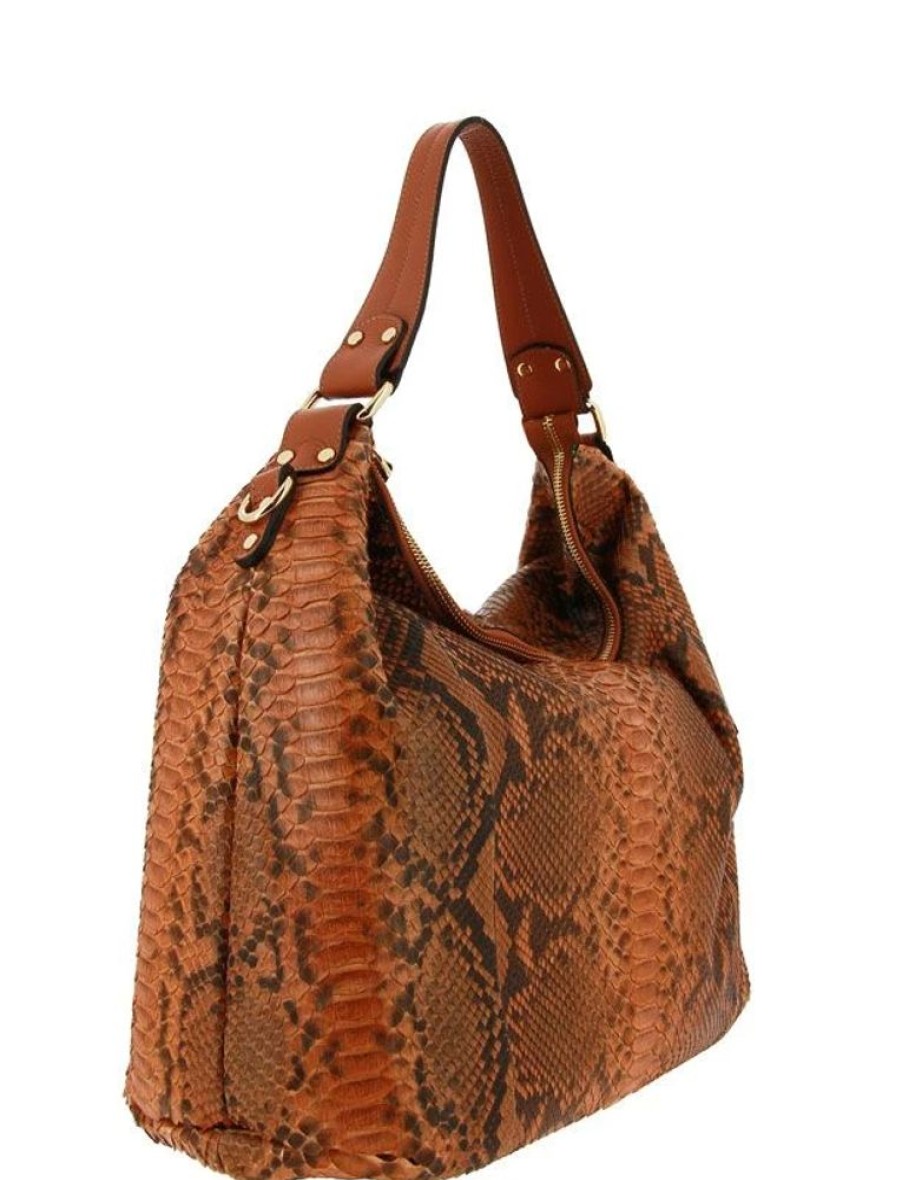 Damen Carol J. Taschen | Carol J. Beuteltasche Python Dollaro Cuoio