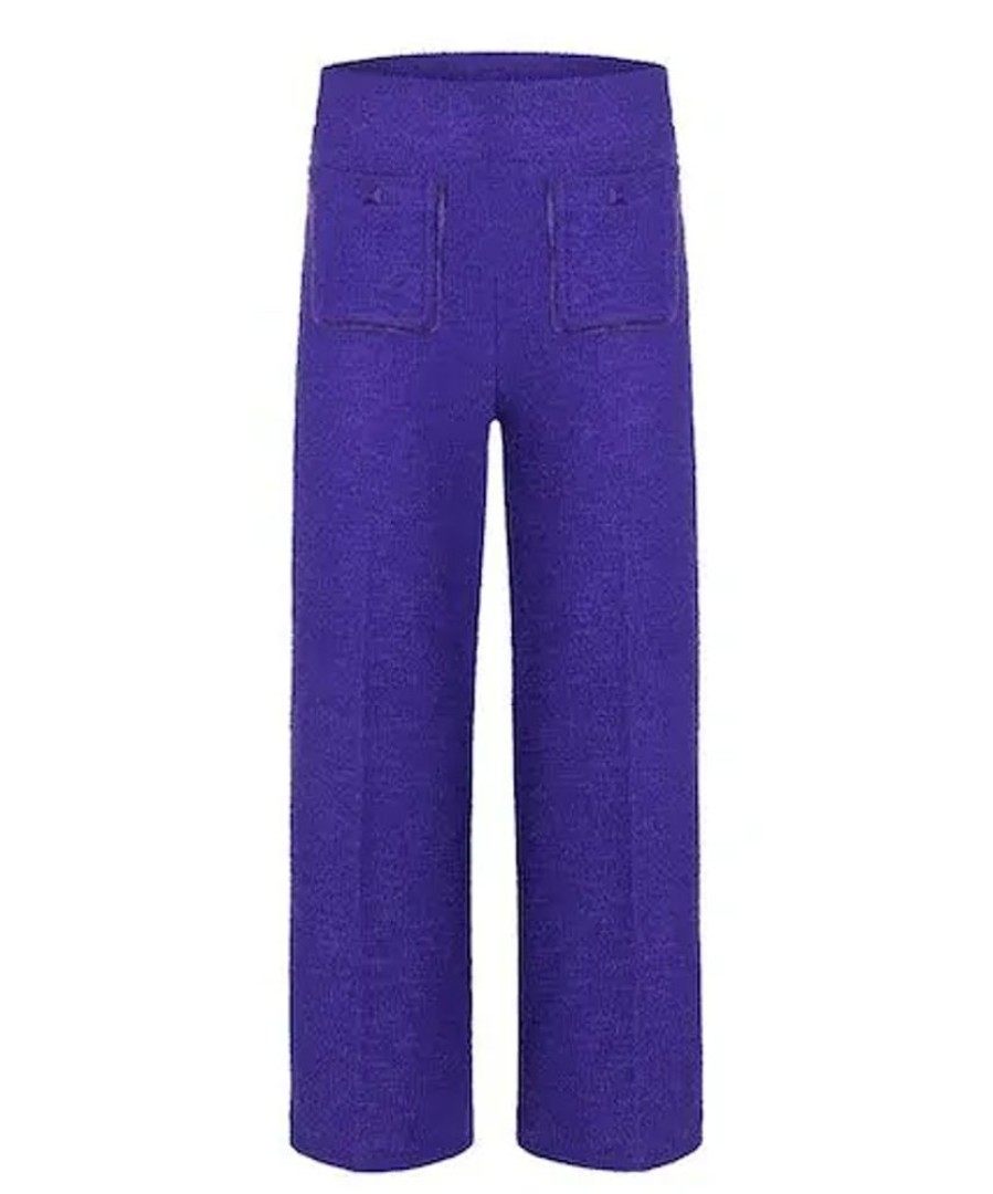 Damen Cambio Hosen | Cambio Hose Cameron Frontpocket French Tweed -Dark Purple