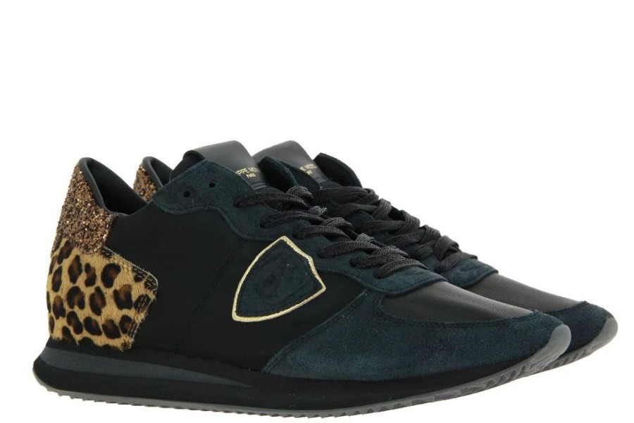 Damen Philippe Model Sneaker | Philippe Model Sneaker Tropez Low Woman Leo Mixage Noir Beige