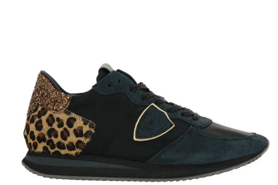 Damen Philippe Model Sneaker | Philippe Model Sneaker Tropez Low Woman Leo Mixage Noir Beige