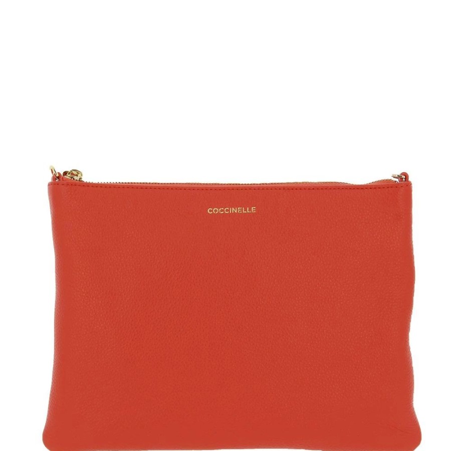 Damen Coccinelle Taschen | Coccinelle Clutch Mini Coral Red