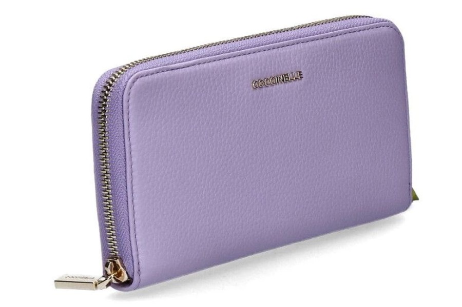 Damen Coccinelle Geldb?Rsen | Coccinelle Portemonnaie Metallic Soft Lavender