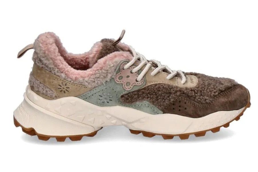 Damen Flower Mountain Warmfutter | Flower Mountain Sneaker Gefu00Fcttert Kotetsu Suede Teddy- Beige/ Pink