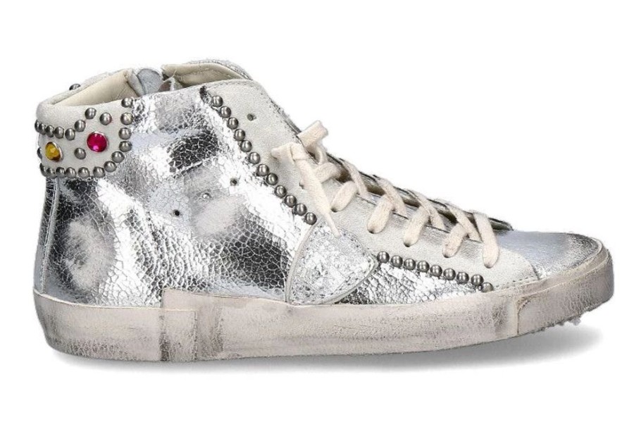 Damen Philippe Model Sneaker | Philippe Model Sneaker Paris High Metal Argent