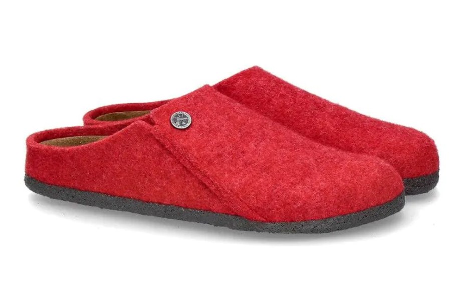 Damen Birkenstock Hausschuhe | Birkenstock Clogs Schmal Zermatt Rivet Basic Red (42)