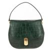 Damen Coccinelle Taschen | Coccinelle Tasche Zaniah Croco Mallard Green