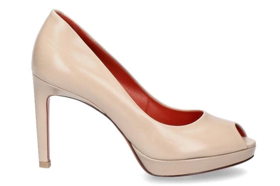 Damen Santoni Peeptoes | Santoni Peeptoe Leather Beige (35)