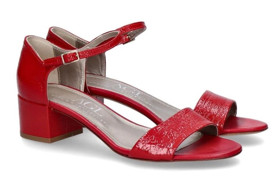 Damen AGL Attilio Giusti Leombruni Sandalen | Attilio Giusti Leombruni Sandalette Vernice Scarlet (38U00Bd)