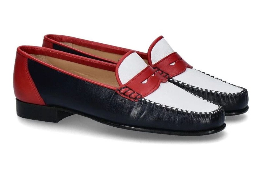 Damen Pascucci Slipper | Pascucci Slipper Nappa Blu Bianco Rosso (38)