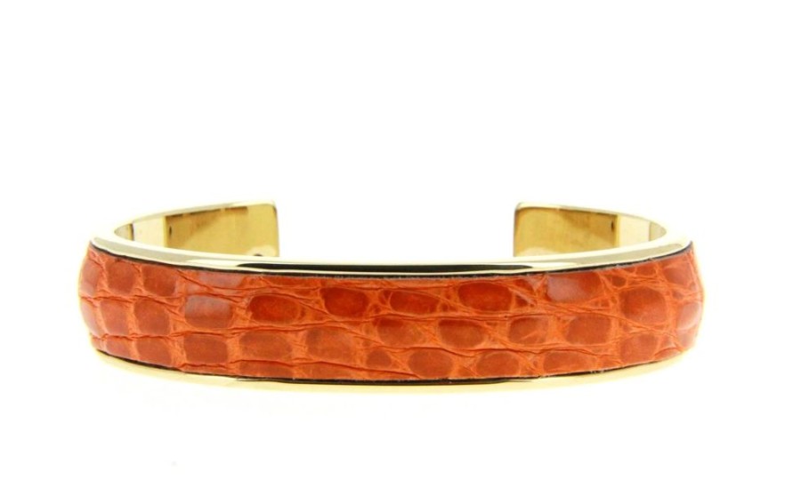 Damen Stamerra Schmuck | Stamerra Armband Vero Genuine Croco Medon Gold Arancio