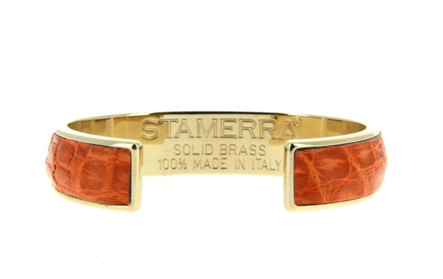 Damen Stamerra Schmuck | Stamerra Armband Vero Genuine Croco Medon Gold Arancio