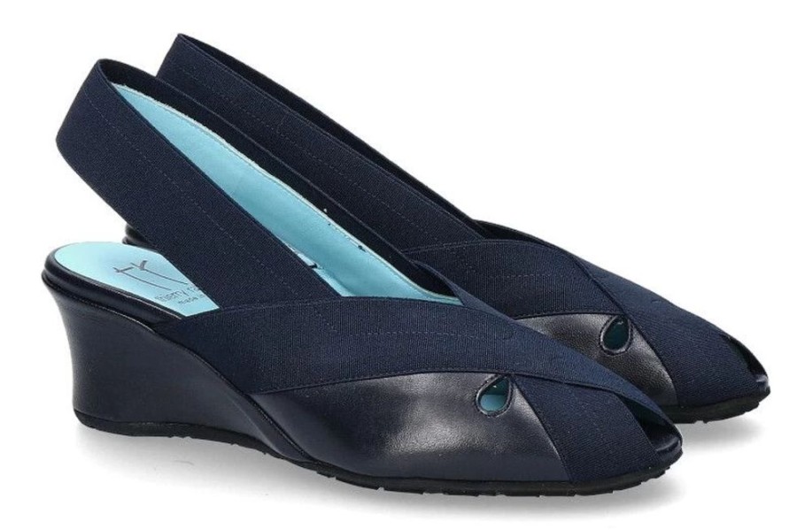 Damen Thierry Rabotin Keilschuhe | Thierry Rabotin Keilsandale Carma Nappa Navy