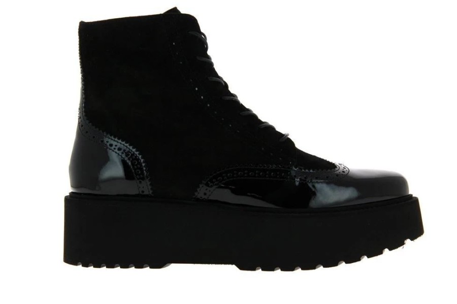 Damen Hogan Plateauschuhe | Hogan Plateaustiefelette Lack Nero (36)