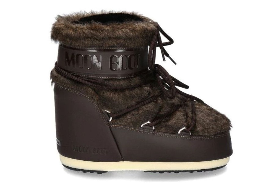 Damen Moon Boot Fellstiefel | Moon Boot Icon Low Faux Fur- Brown