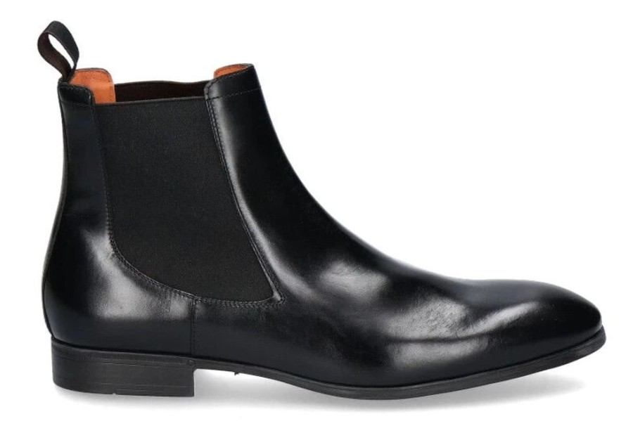 Herren Santoni Stiefeletten / Stiefel | Santoni Chelsea Boot Nappa Nero (43U00Bd)