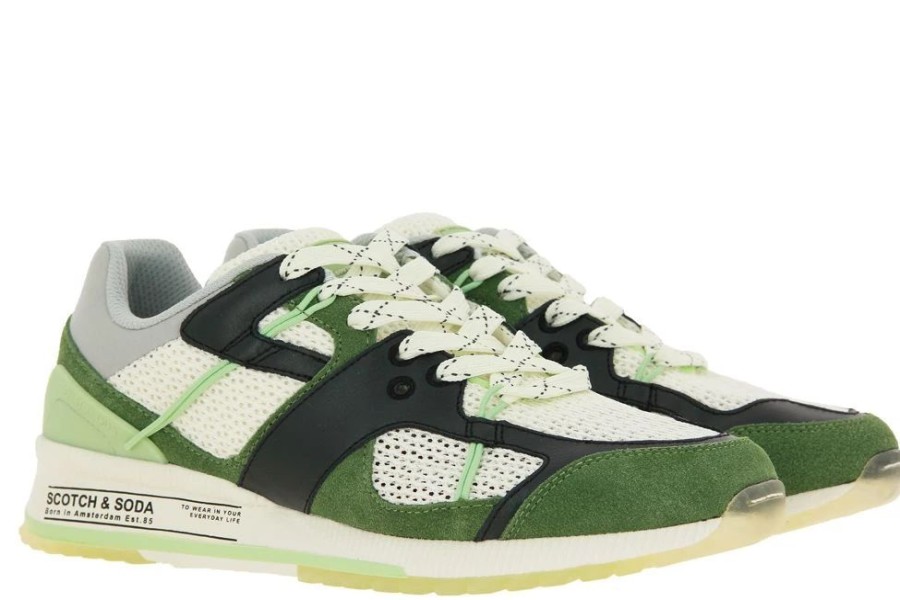 Herren Scotch & Soda Sneakers | Scotch & Soda Sneaker Vivex Synthetik Suede Green Multi