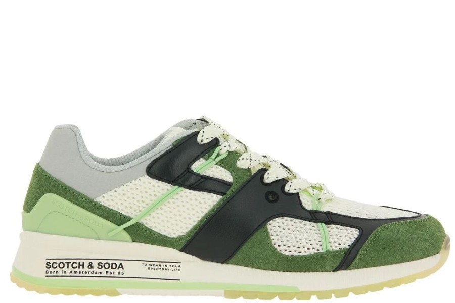 Herren Scotch & Soda Sneakers | Scotch & Soda Sneaker Vivex Synthetik Suede Green Multi