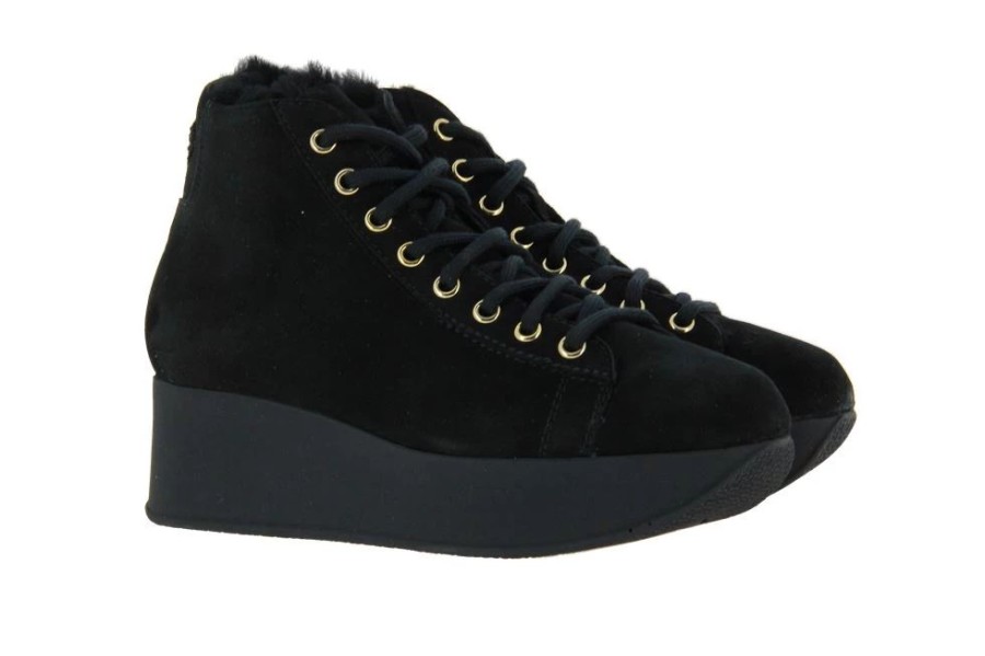 Damen Fernando Pensato Warmfutter | Fernando Pensato Plateausneaker Gefu00Fcttert Camoscio Nero (38)