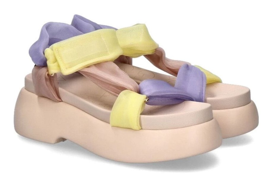 Damen AGL Attilio Giusti Leombruni Sandalen | Agl Attilio Giusti Leombruni Sandale Emma Tulle Anis Lill Rosa