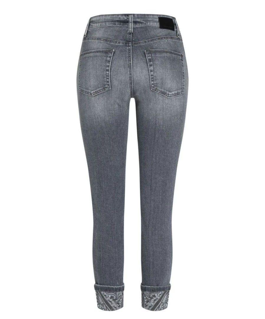 Damen Cambio Jeans | Cambio Jeans Pina Short Grey Dark Scratched