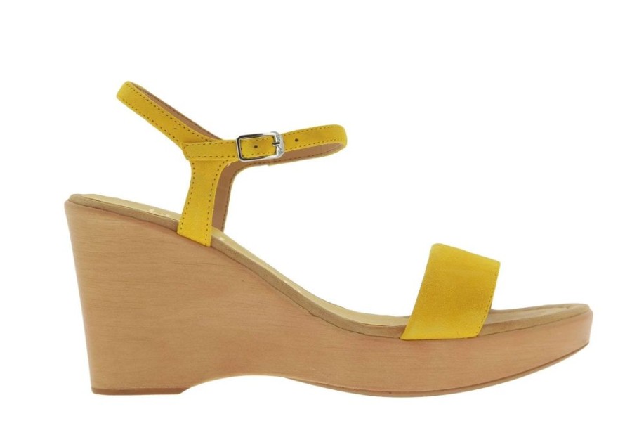 Damen Unisa Keilschuhe | Unisa Keilsandale Rita Yellow Suede (37 )