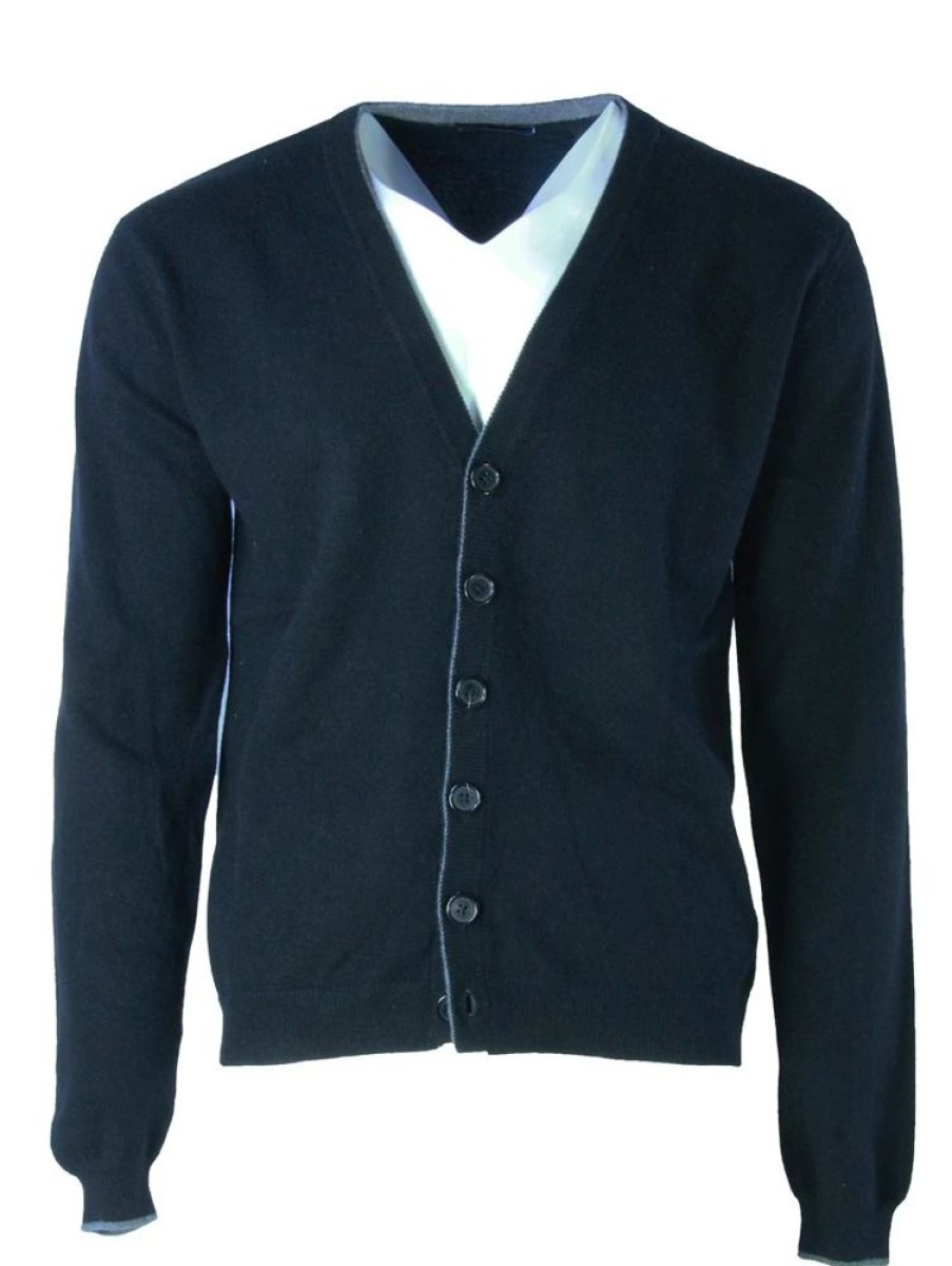 Herren Buxton Street Westen | Buxton Street Cardigan Cashmere Black (48)