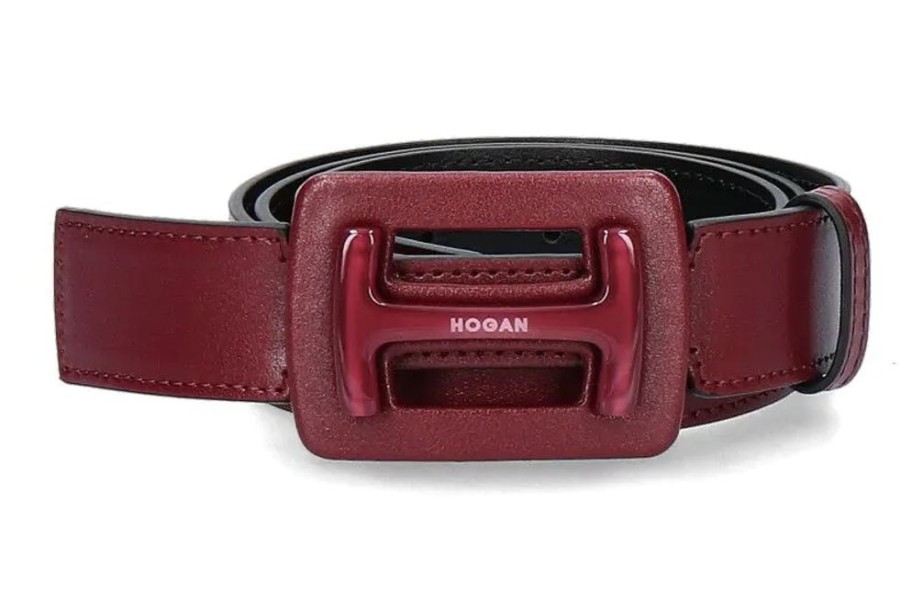 Damen Hogan Gurtel | Hogan Gu00Fcrtel Plexi Bordo- Weinrot