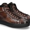 Herren Santoni Warmgefuttert | Santoni Mid-Cut Sneaker Gefu00Fcttert Nappa Antic Brown