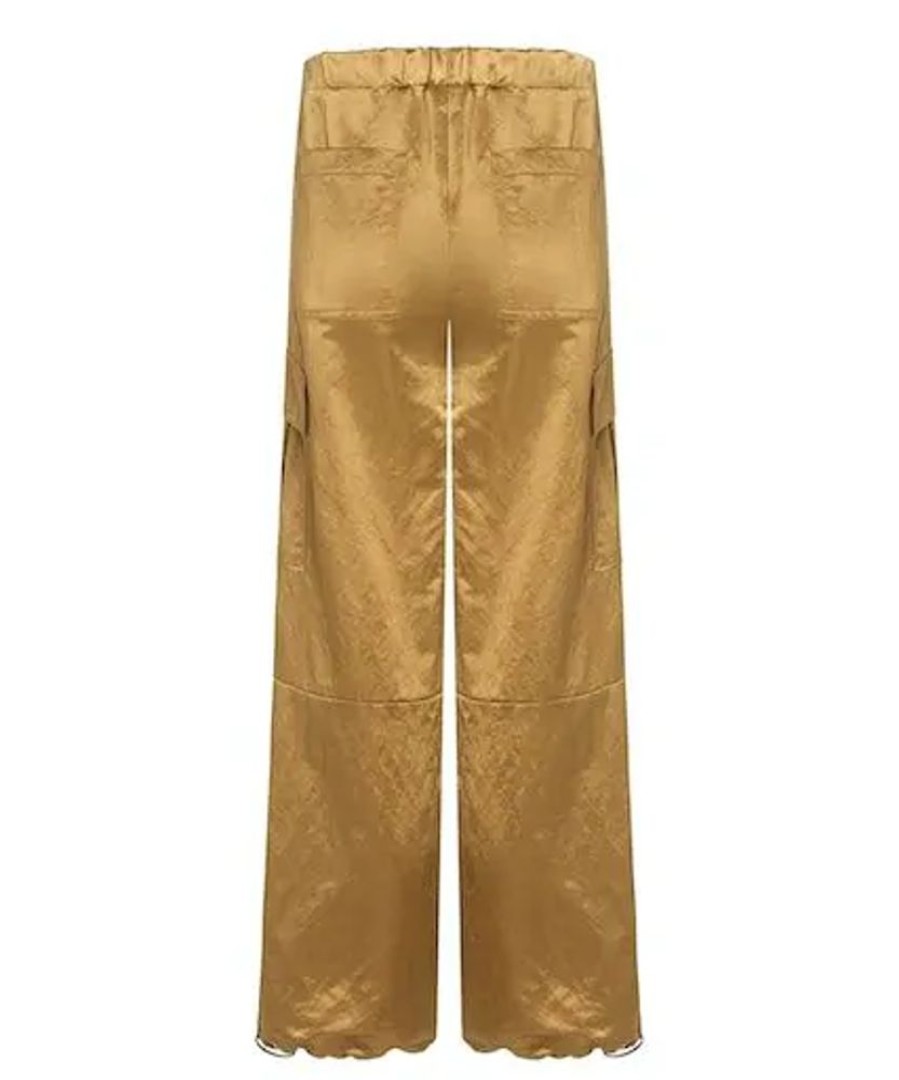 Damen Cambio Hosen | Cambio Hose Morgan Shiny Glossy Parachute -Shiny Gold