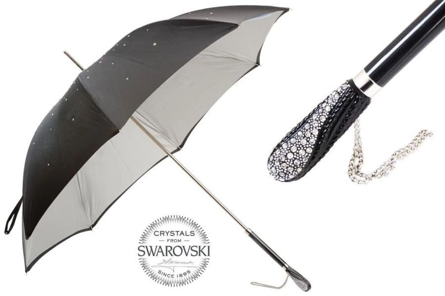 Damen Pasotti Regenschirme | Pasotti Regenschirm Nero Strass