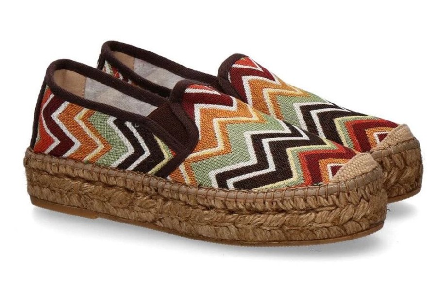 Damen Vidorreta Espadrilles | Vidoretta Espadrilles Marron Zickzack