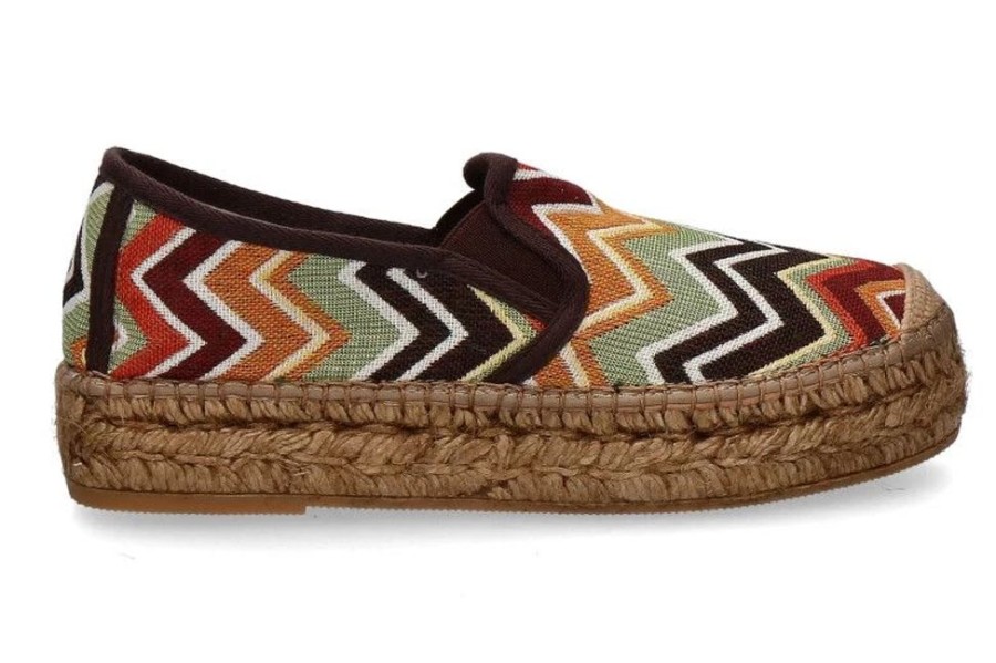 Damen Vidorreta Espadrilles | Vidoretta Espadrilles Marron Zickzack