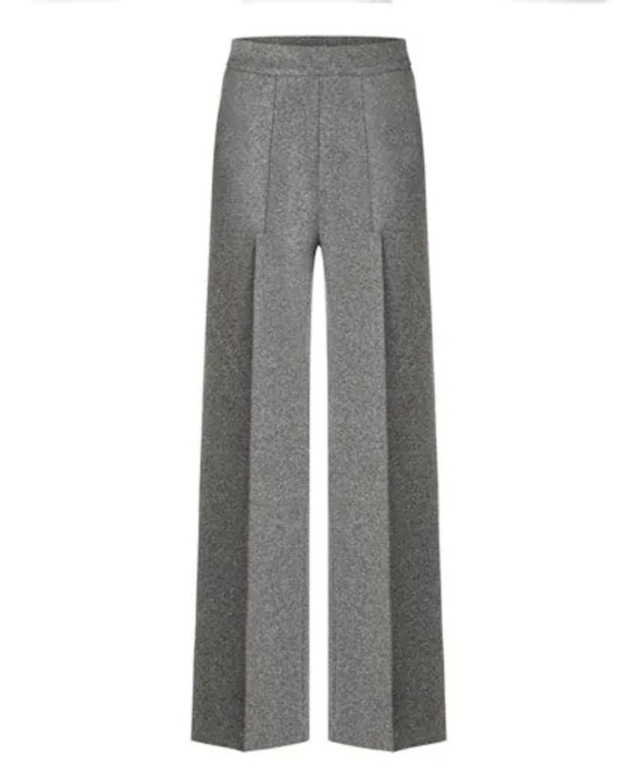 Damen Cambio Hosen | Cambio Hose Ava Utility Cozy Knitted Jersey - Charcoal Melange