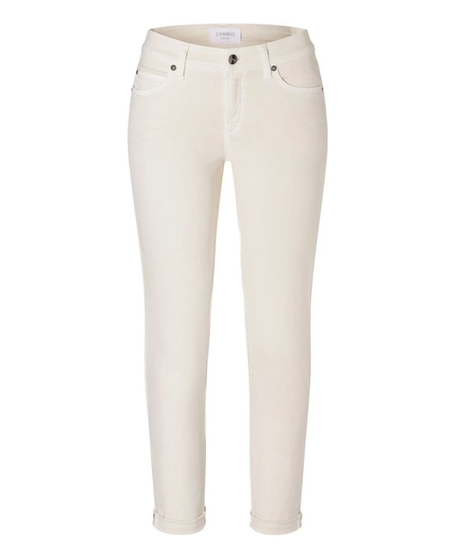 Damen Cambio Jeans | Cambio Piper Short Pale Ivory