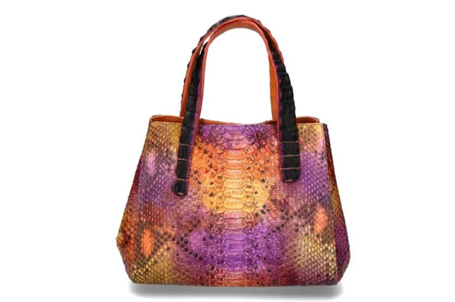 Damen Silvano Biagini Taschen | Biagini Shopper Pitone Multicolor Cocco