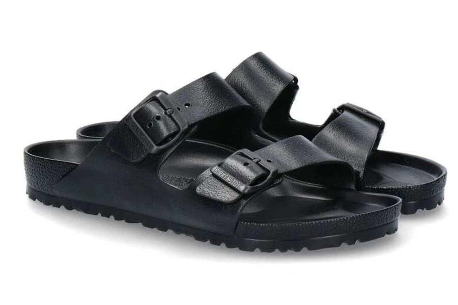 Herren Birkenstock Offene Schuhe | Birkenstock Pantolette Arizona Black Normal