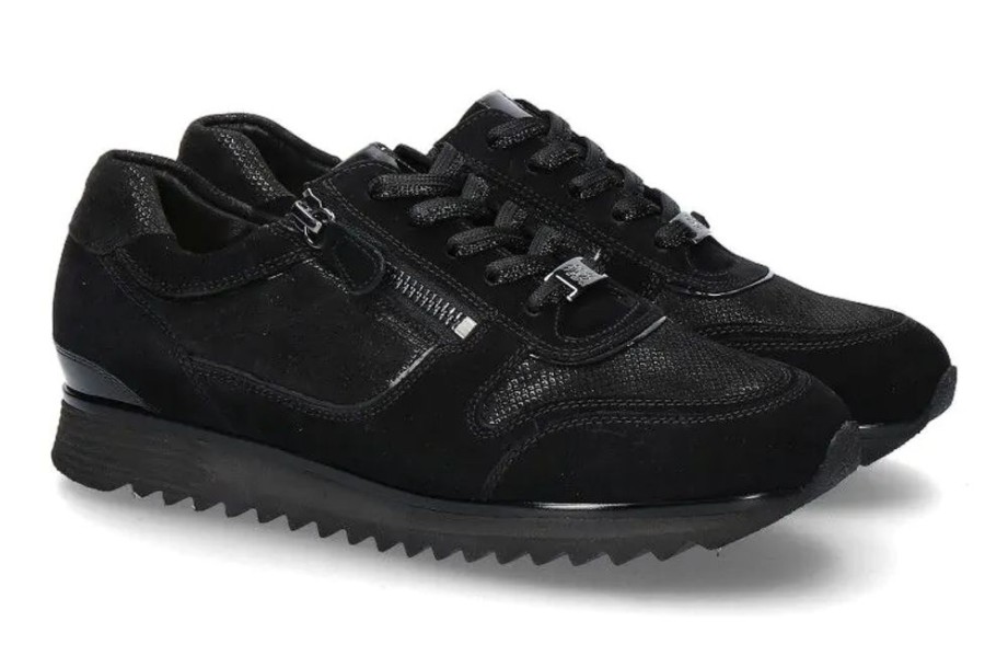 Damen Hassia Sneaker | Hassia Sneaker Porto H-Weite Samtziege Black