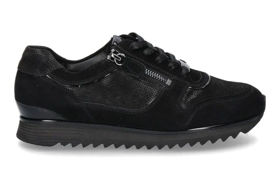 Damen Hassia Sneaker | Hassia Sneaker Porto H-Weite Samtziege Black