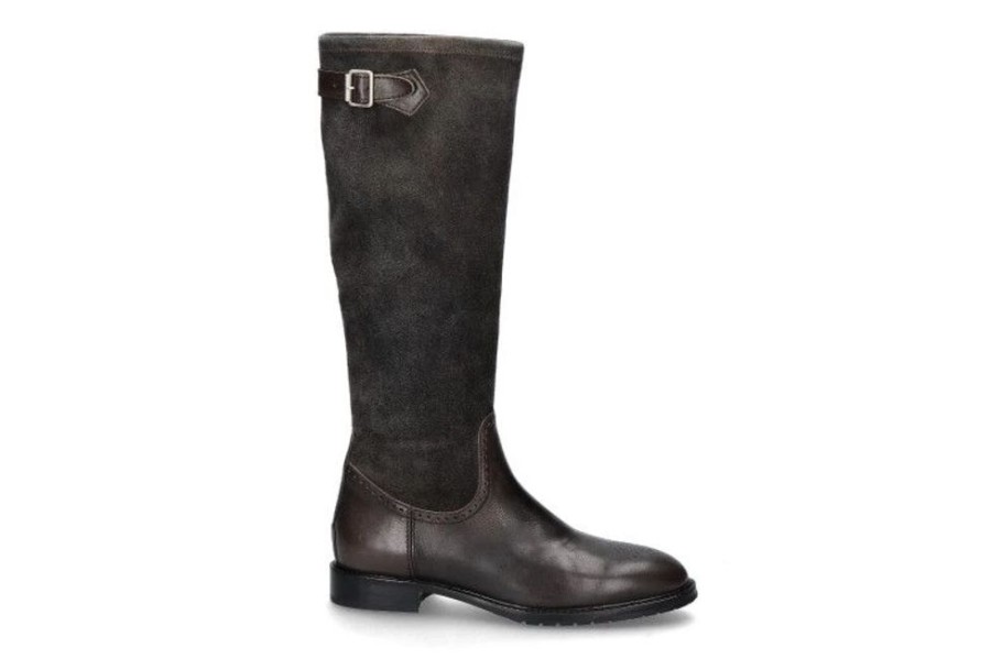 Damen dirndl + bua Stiefel | Dirndl + Bua Stiefel Nevada Antikbock Stretch Anthrazit Ahorn (40)