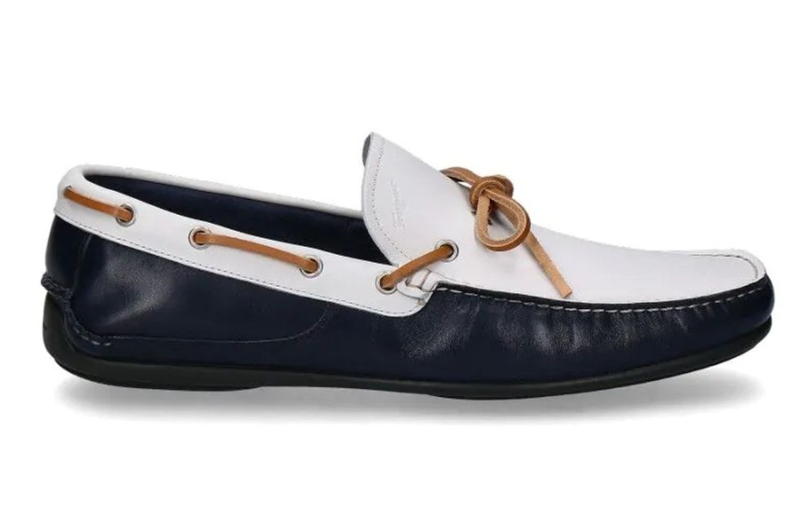 Herren Salvatore Ferragamo Mokassins | Salvatore Ferragamo Mokassin Mango 4 Calf Bianco Clu