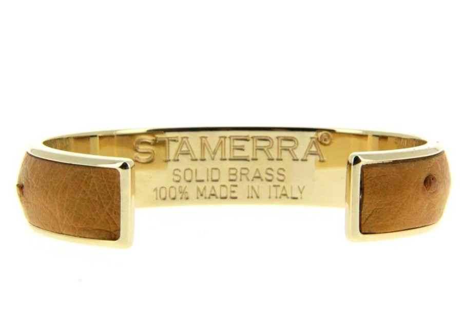 Damen Stamerra Schmuck | Stamerra Armband Vero Genuine Ostrich Gold Tabacco