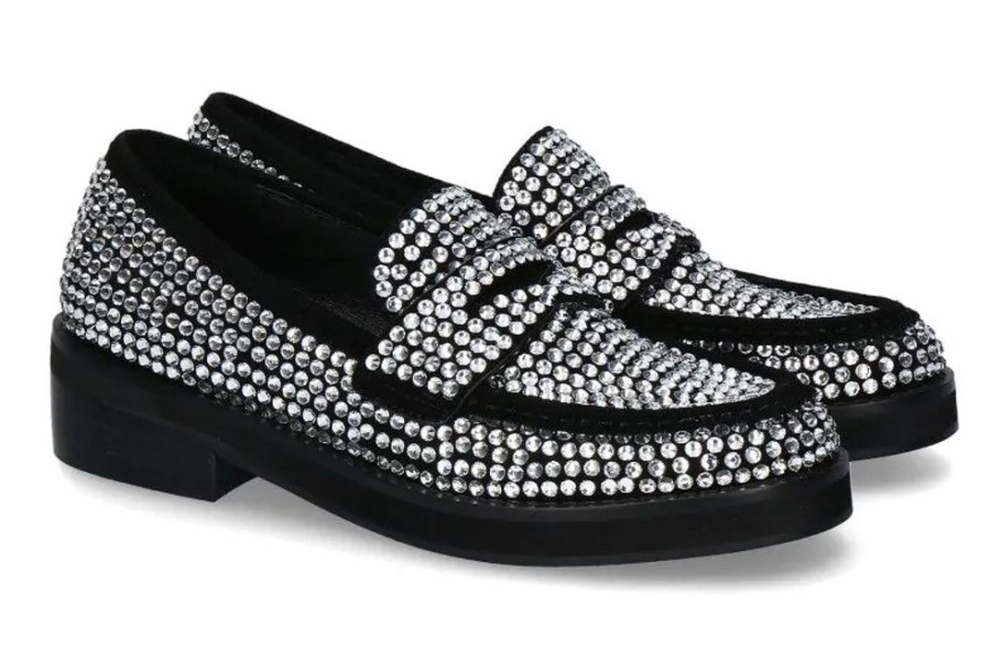 Damen Bibi Lou Slipper | Bibi Lou Loafer Jaya Strass- Schwarz