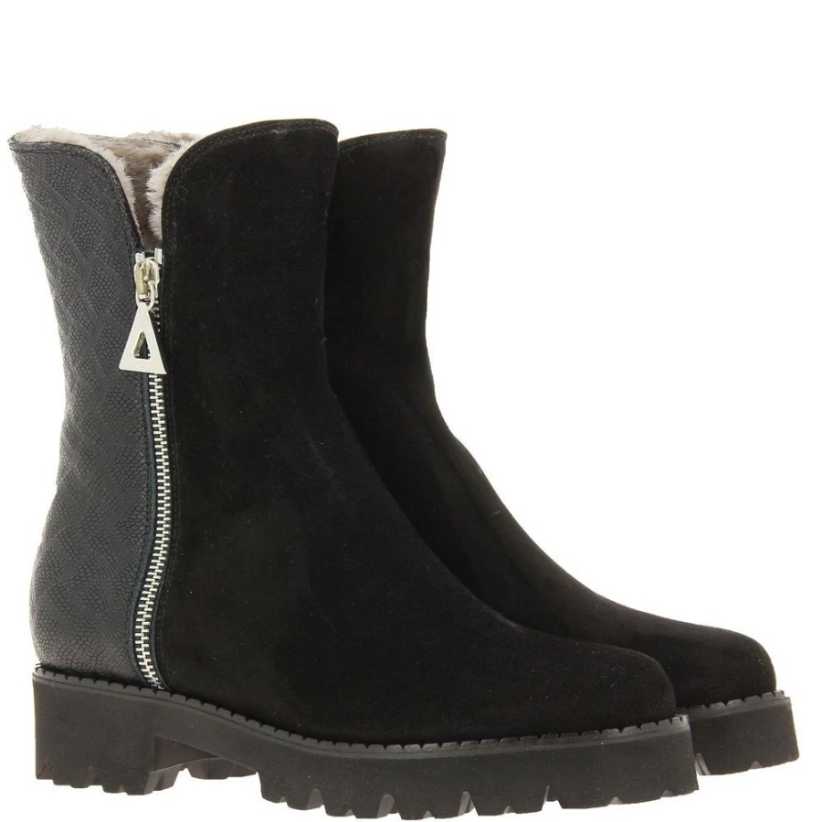 Damen Lorbac Warmfutter | Lorbac Stiefelette Gefu00Fcttert Magda Camoscio Nero Said Nero