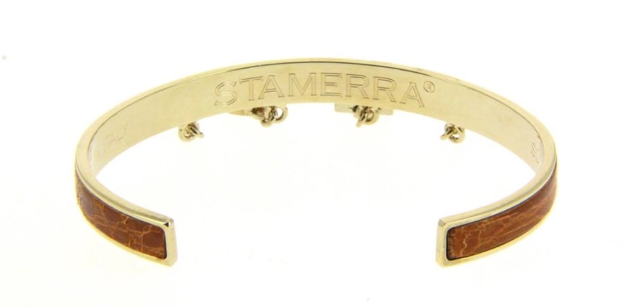 Damen Stamerra Schmuck | Stamerra Armband Vero Genuine Croco Gold Miele