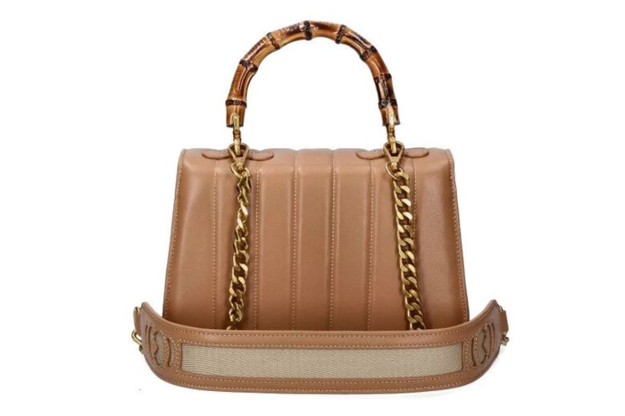 Damen La Carrie Taschen | La Carrie Henkeltasche Leather Light Cuoio