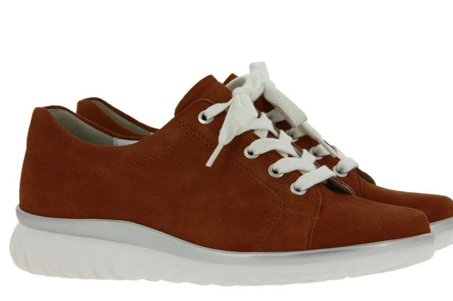 Damen Semler Schnurschuhe | Semler Sneaker Lena Samt-Chevro Whisky (41)