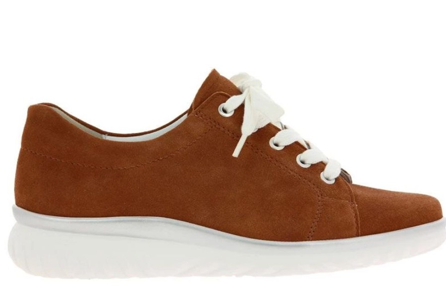 Damen Semler Schnurschuhe | Semler Sneaker Lena Samt-Chevro Whisky (41)