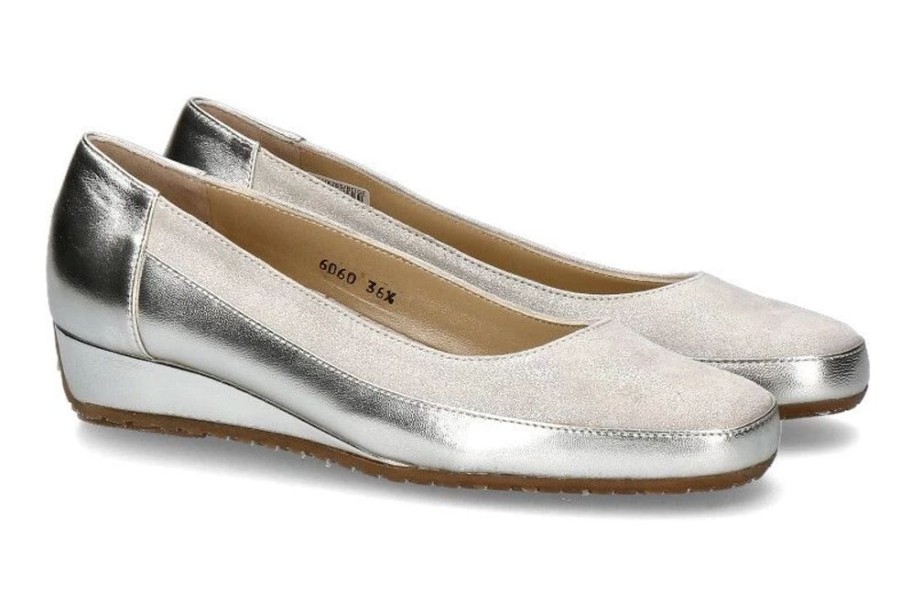 Damen Bagnoli Keilschuhe | Bagnoli Slipper Luxor 265 Argento