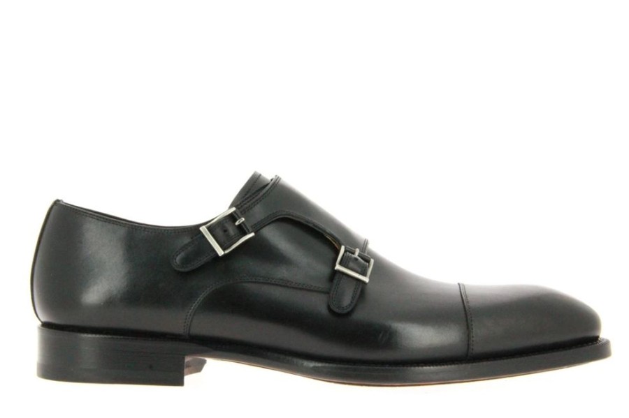 Herren Magnanni Slippers | Maganni Monk Strips Catania Benito Black (43)