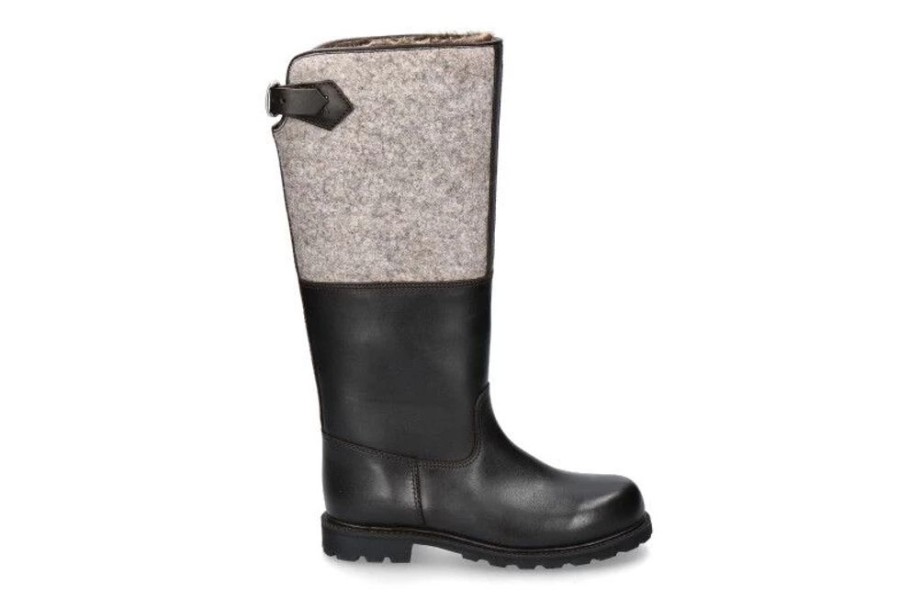 Damen Ludwig Reiter Warmfutter | Ludwig Reiter Stiefel Gefu00Fcttert Fu00D6Rsterstiefel Rind Dunkelbraun Grau (40)